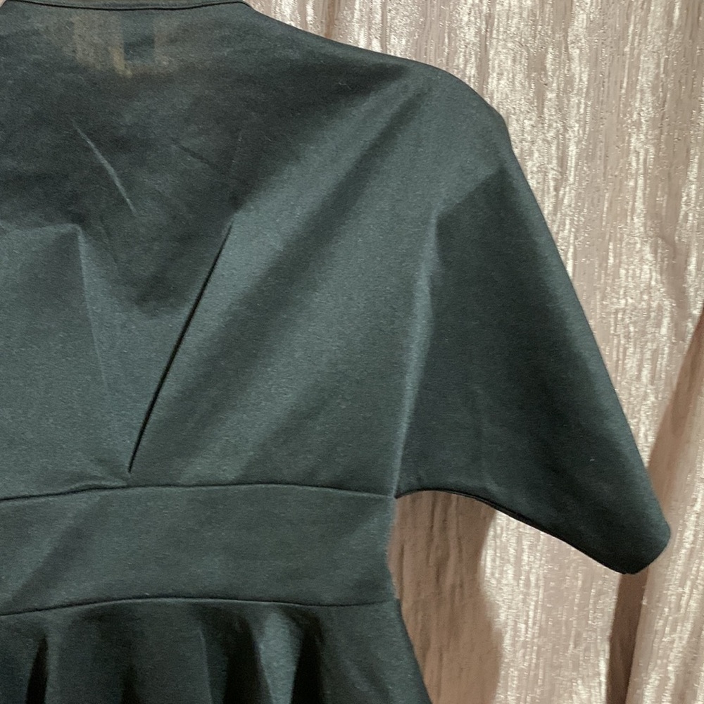 Shein Top Open Cardigan 12 Short Sleeve Ties in the Front Black Stretchy - Picture 10 of 14